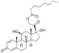 11beta,17,21-trihydroxypregna-1,4-diene-3,20-dione 21-octanoate Structure