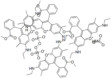 Xanthylium, 3,6-bis(ethylamino)-9-[2-(methoxycarbonyl)phenyl]-2,7-dimethyl-, molybdatetungstatephosphate 구조식 이미지