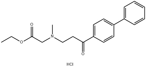 Glycine, N-(3-(1,1'-biphenyl)-4-yl-3-oxopropyl)-N-methyl-, ethyl ester, hydrochloride Structure