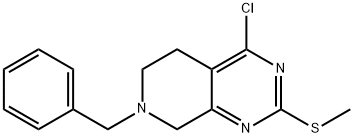 7-benzyl-4-chloro-2-(methylthio)-5,6,7,8-tetrahydropyrido[3,4-d]pyrimidine 구조식 이미지