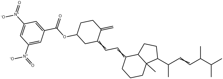 3,5-Dinitro-benzoic acid-4-methylene-3-{2-[7a-methyl-1-(1,4,5-trimethyl-hex-2-enyl)-octahydro-inden-4-ylidene]-ethylidene}-cyclohexyl ester(Vitamin D2-3',5'-dinitrobenzoate) 구조식 이미지