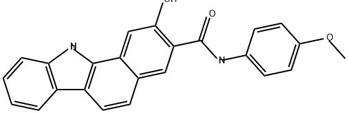 2-Hydroxy-N-(4-methoxyphenyl)-11H-benzo[a]carbazole-3-carboxamide 구조식 이미지