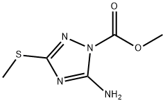 1H-1,2,4-Triazole-1-carboxylicacid,5-amino-3-(methylthio)-,methylester(9CI) Structure