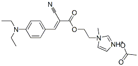 1-[2-[[2-cyano-3-[4-(diethylamino)phenyl]-1-oxoallyl]oxy]ethyl]-1-methyl-1Himidazolium acetate 구조식 이미지