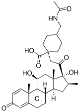 9-chloro-11beta,17-dihydroxy-16beta-methylpregna-1,4-diene-3,20-dione 21(trans)-[4-(acetamidomethyl)cyclohexane-1-carboxylate]  Structure