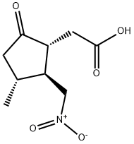 (1R-(1A,2B,3A))-(+)-3-ME-2-(NITROMETHYL)-5-OXOCYCLOPENTANEACETIC ACID, 98 Structure