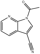 1-Acetyl-3-cyano-7-azaindole,  1-Acetyl-1H-pyrrolo[2,3-b]pyridine-3-carbonitrile 구조식 이미지