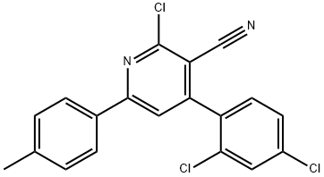 2-chloro-4-(2,4-dichlorophenyl)-6-(4-methylphenyl)nicotinonitrile Structure