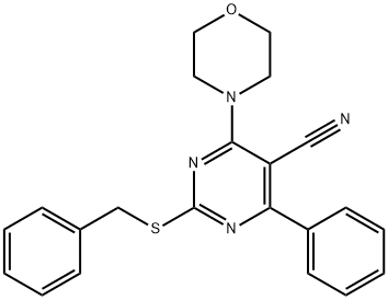 2-(benzylsulfanyl)-4-morpholino-6-phenyl-5-pyrimidinecarbonitrile Structure