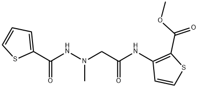 methyl 3-({2-[1-methyl-2-(2-thienylcarbonyl)hydrazino]acetyl}amino)-2-thiophenecarboxylate Structure