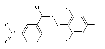 N-(2,4,6-Trichlorophenyl)-3-nitrobenzenecarbohydrazonoylchloride 구조식 이미지