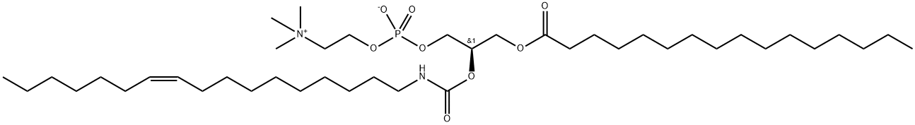 1-palmitoyl-2-heptadec-10-enylcarbamyloxy-sn-glycero-3-phosphorylcholine Structure