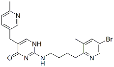 4(1H)-Pyrimidinone, 2-((4-(5-bromo-3-methyl-2-pyridinyl)butyl)amino)-5 -((6-methyl-3-pyridinyl)methyl)- Structure