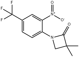 3,3-Dimethyl-1-[2-nitro-4-(trifluoromethyl)phenyl]azetidin-2-one 구조식 이미지