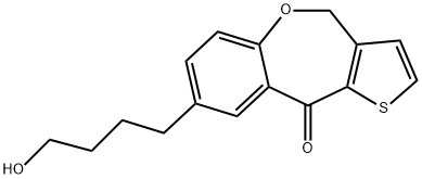 4-(4,10-dihydro-10-oxothieno(3,2-c)(1)-benzoxepin-8-yl)butanol Structure