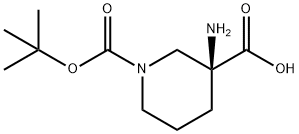 (S)-3-아미노-1-(TERT-부톡시카르보닐)피페리딘-3-카르복실산 구조식 이미지