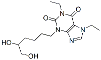 3-(5,6-디히드록시헥실)-1,7-디에틸-퓨린-2,6-디온 구조식 이미지