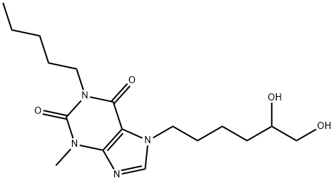 7-(5,6-dihydroxyhexyl)-3-methyl-1-pentyl-purine-2,6-dione 구조식 이미지
