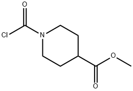 4-Piperidinecarboxylic acid, 1-(chlorocarbonyl)-, methyl ester (9CI) Structure