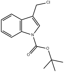 3-(클로로메틸)-1H-인돌-1-카르복실산1,1-디메틸에틸에스테르 구조식 이미지