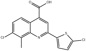 7-CHLORO-2-(5-CHLOROTHIEN-2-YL)-8-METHYLQUINOLINE-4-CARBOXYLIC ACID 구조식 이미지