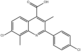 7-CHLORO-2-(4-CHLOROPHENYL)-3,8-DIMETHYLQUINOLINE-4-CARBOXYLIC ACID 구조식 이미지