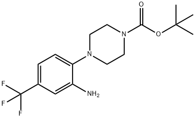 4-(2-Amino-4-trifluoromethyl-phenyl)-piperazine-1-carboxylic acid tert-butyl ester 구조식 이미지