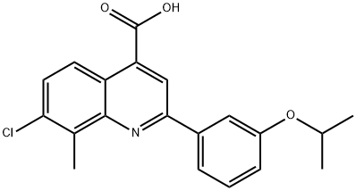 7-CHLORO-2-(3-ISOPROPOXYPHENYL)-8-METHYLQUINOLINE-4-CARBOXYLIC ACID 구조식 이미지