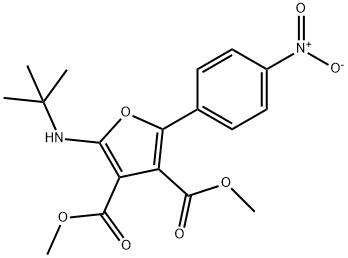 3,4-Furandicarboxylic  acid,  2-[(1,1-dimethylethyl)amino]-5-(4-nitrophenyl)-,  3,4-dimethyl  ester Structure