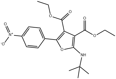 3,4-Furandicarboxylic  acid,  2-[(1,1-dimethylethyl)amino]-5-(4-nitrophenyl)-,  3,4-diethyl  ester Structure