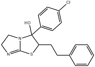 3-(4-Chlorophenyl)-2,3,5,6-tetrahydro-2-(2-phenylethyl)imidazo(2,1-b)t hiazol-3-ol 구조식 이미지