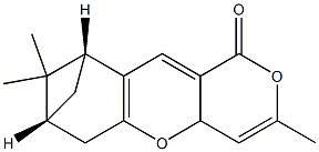 (7R,9R)-7,9-Methano-3,8,8-trimethyl-4a,5,8,9-tetrahydro-1H,7H-pyrano[4,3-b]benzopyran-1-one Structure