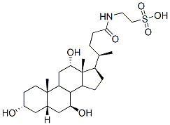 2-[[(3a,5b,7b,12a)-3,7,12-trihydroxy-24-oxocholan-24-yl]amino]-Ethanesulfonic acid 구조식 이미지