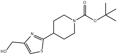 TERT-BUTYL 4-[4-(HYDROXYMETHYL)-1,3-THIAZOL-2-YL]PIPERIDINE-1-CARBOXYLATE Structure