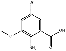 2-아미노-5-브로모-3-메톡시벤조산 구조식 이미지