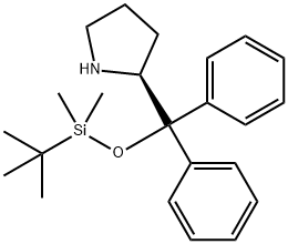 (S)-[(diphenyl)-t-butyldimethylsiloxymethyl]pyrrolidine 구조식 이미지