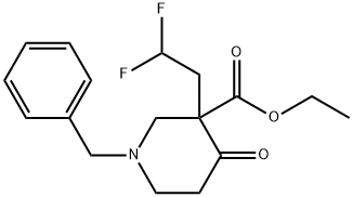 1-BENZYL-3-(2,2-DIFLUORO-ETHYL)-4-OXO-PIPERIDINE-3-CARBOXYLIC ACID ETHYL ESTER Structure