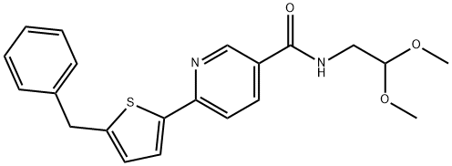 6-(5-벤질티오펜-2-YL)-N-(2,2-디메톡시에틸)니코틴아미드 구조식 이미지