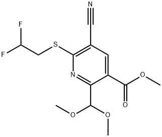 METHYL 5-CYANO-6-(2,2-DIFLUOROETHYLTHIO)-2-(DIMETHOXYMETHYL)NICOTINATE Structure