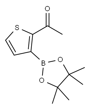 1-[3-(4,4,5,5-TETRAMETHYL-[1,3,2]DIOXABOROLAN-2-YL)-THIOPHEN-2-YL]-ETHANONE 구조식 이미지