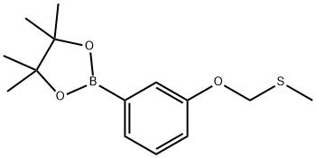 4,4,5,5-TETRAMETHYL-2-(3-METHYLSULFANYLMETHOXY-PHENYL)-[1,3,2]DIOXABOROLANE 구조식 이미지