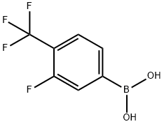 3-FLUORO-4-TRIFLUOROMETHYL-PHENYLBORONIC ACID 구조식 이미지