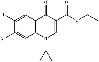 7-CHLORO-1-CYCLOPROPYL-6-FLUORO-4-OXO-1,4-DIHYDRO-QUINOLINE-3-CARBOXYLICACID에틸에스테르 구조식 이미지