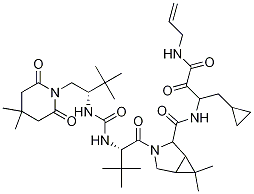 3-Azabicyclo[3.1.0]hexane-2-carboxaMide, N-[1-(cyclopropylMethyl)-2,3-dioxo-3-(2-propen-1-ylaMino)propyl]-3-[(2S)-2-[[[[(1S)-1-[(4,4-diMethyl-2,6-dioxo-1-piperidinyl)Methyl]-2,2-diMethylpropyl]aMino]carbonyl]aMino]-3,3-diMethyl-1-oxobutyl]-6,6-diMethyl- 구조식 이미지