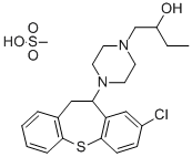 2-Chloro-11-(4-(2-hydroxybutyl)piperazino)-10,11-dihydrodibenzo(b,f)th iepin methanesulfonate Structure