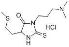 Hydantoin, 3-(3-(dimethylamino)propyl)-5-(2-(methylthio)ethyl)-2-thio- , hydrochloride Structure