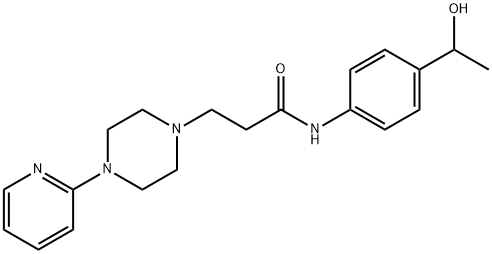 1-Piperazinepropanamide, N-(4-(1-hydroxyethyl)phenyl)-4-(2-pyridinyl)- 구조식 이미지