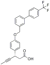 (S)-3-(4-((4'-(Trifluoromethyl)-[1,1'-biphenyl]-3-yl)methoxy)phenyl)hex-4-ynoic acid 구조식 이미지