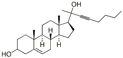 20-(1-hexynyl)-5-pregnen-3,20-diol Structure