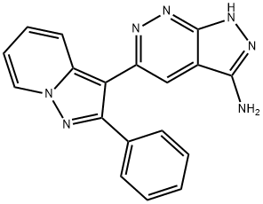 5-(2-Phenyl-pyrazolo[1,5-a]pyridin-3-yl)-1H-pyrazolo[3,4-c]pyridazin-3-ylamine 구조식 이미지